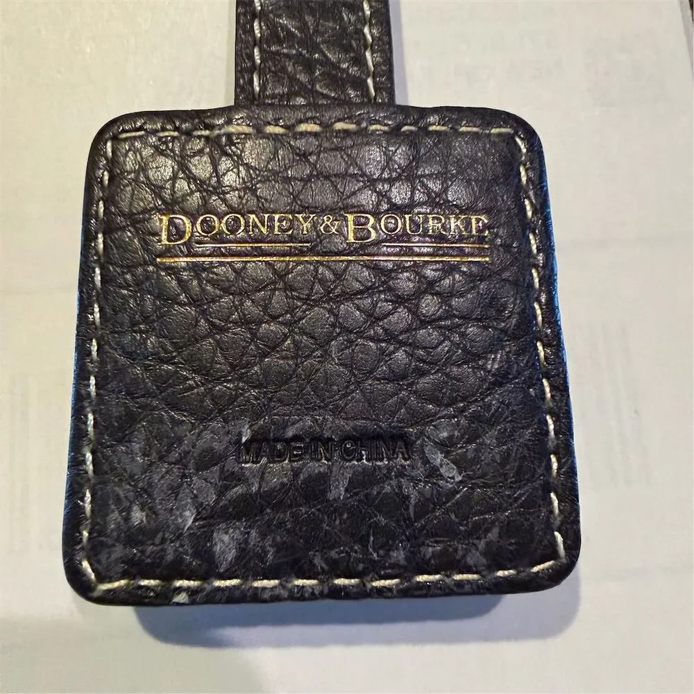 Dooney & Bourke Unisex Black Leather Keyring Keychain Detachable